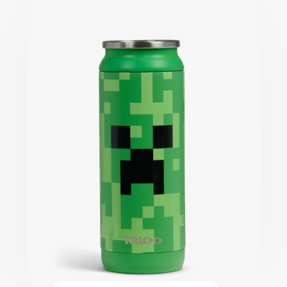Minecraft Creeper 16 oz Tumbler Can Stainless Steel Green New